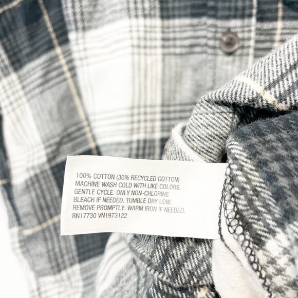 Wild Fable Women's Oversized Boyfriend Fit Black White Plaid Button-Up XXS - Picture 6 of 6